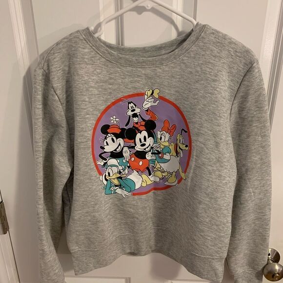 Disney large Mickey Mouse juniors sweatshirt gray - Picture 1 of 4